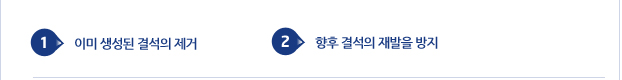 이미 생성된 결석의 제거, 2 향후 결석의 재발을 방지